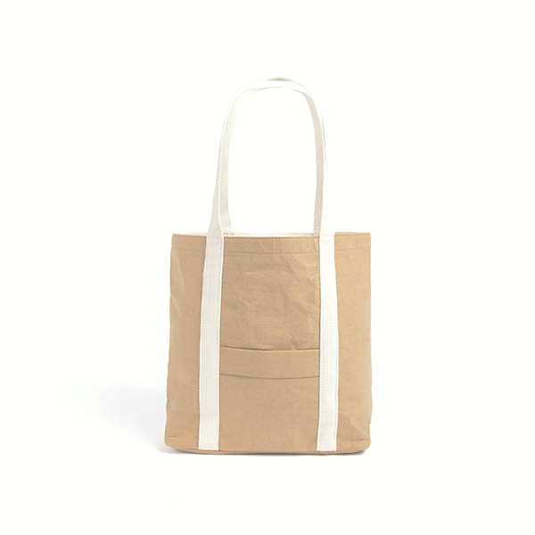 Ella Light Camel Tote Bag made from Washable Paper, an eco-friendly alternative to leather-Pretty Simple Bags-Temples and Markets