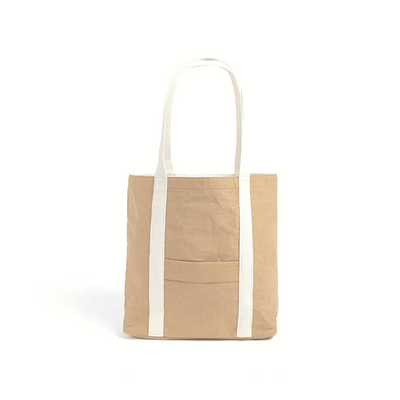 Ella Light Camel Tote Bag made from Washable Paper, an eco-friendly alternative to leather-Pretty Simple Bags-Temples and Markets