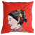 Eugenie Darge Miss Hue Red Portrait Cushion-EUGENIE DARGE-Temples and Markets