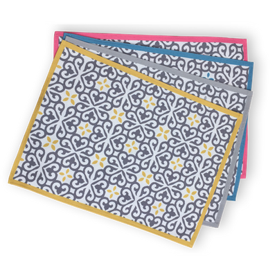 Eugenie Darge Vintage Tile Printed Placemats-EUGENIE DARGE-Temples and Markets