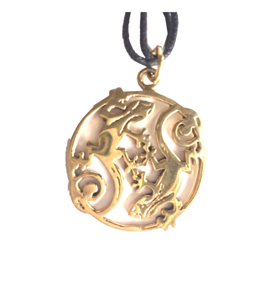 Brass Gecko Friend Pendant