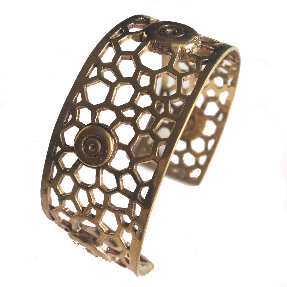 Honeycomb Brass Bangle-Angkor Bullet Jewellery Cambodia-Temples and Markets