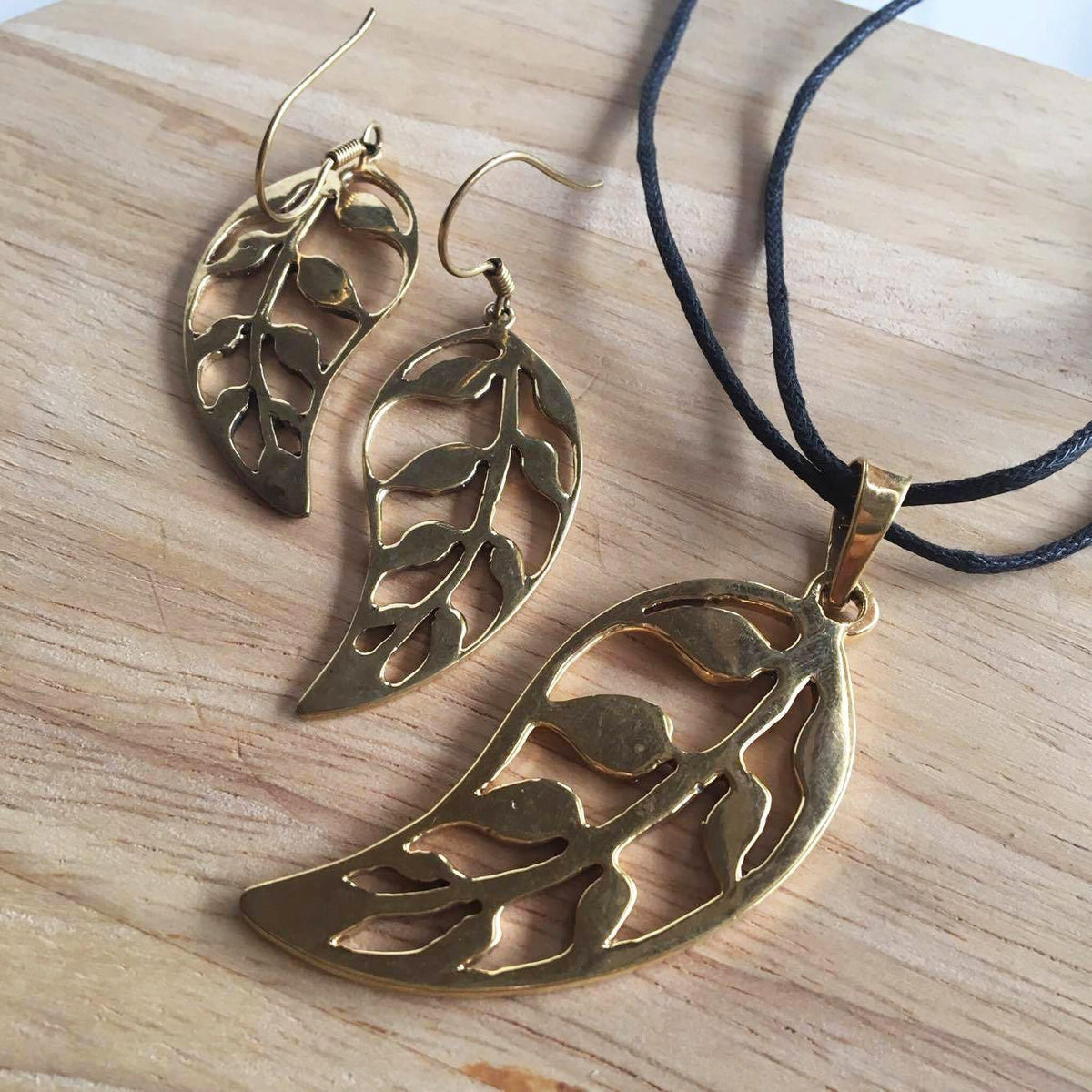 Leaf Drop Earrings-Angkor Bullet Jewellery Cambodia-Temples and Markets