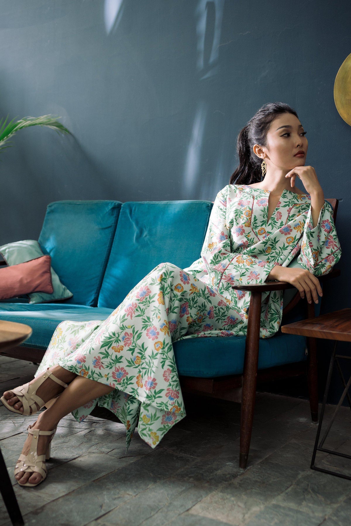 Leather and Brass Bird Drop Earrings-Ammo Designs-Temples and Markets