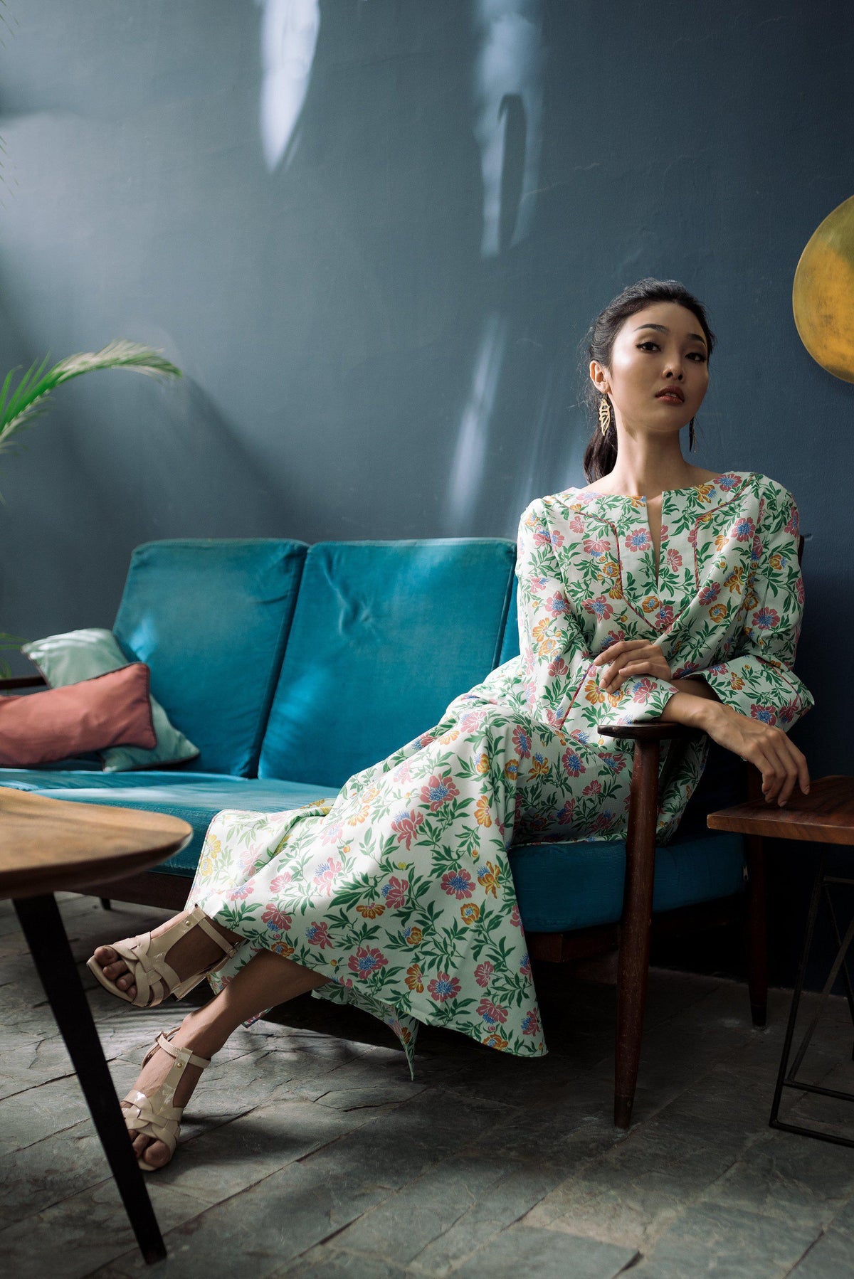 Leather and Brass Bird Drop Earrings-Ammo Designs-Temples and Markets