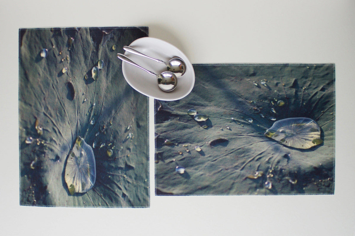 Lotus Leaf Water Resistant Placemats - Set of 4-CUSHnART-Temples and Markets