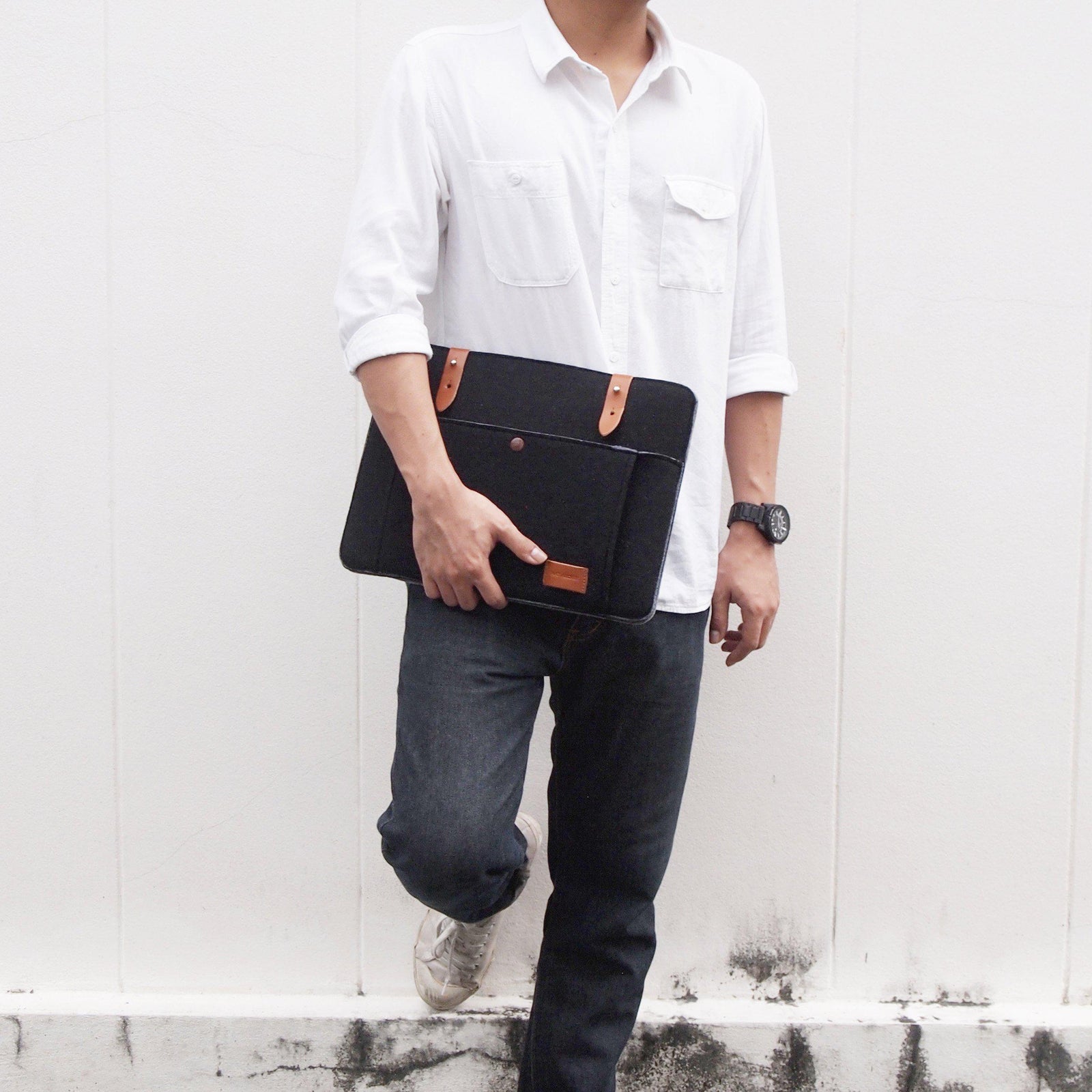 Mat Archer Unite Felt Laptop Case with Leather Detailing-Mat Archer-Temples and Markets