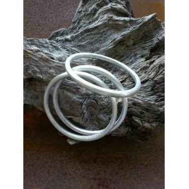 Plain Silver Bangle fashioned from recycled aluminium-LOVEbomb-Temples and Markets