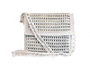 Solene M Messenger Silver and White Bag made from recycled Can Pull Tabs
