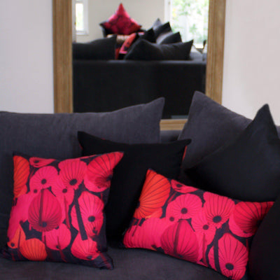 Red Lantern Cushion Cover-CUSHnART-Temples and Markets