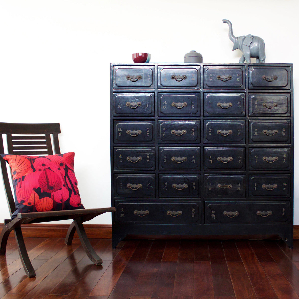 Red Lantern Cushion Cover-CUSHnART-Temples and Markets