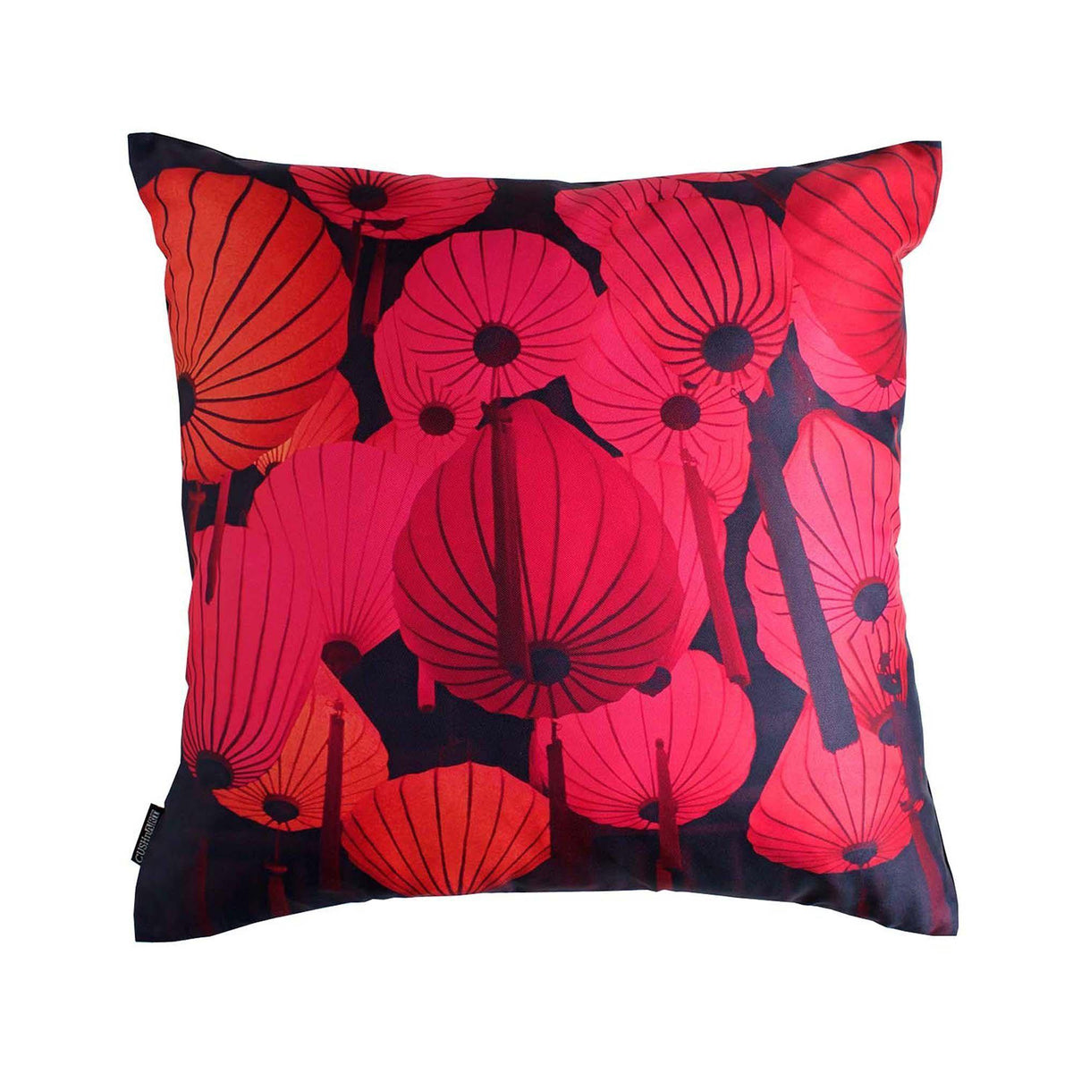 Red Lantern Cushion Cover-CUSHnART-Temples and Markets
