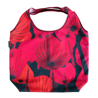 Red Lantern Foldable Tote Bag-CUSHnART-Temples and Markets