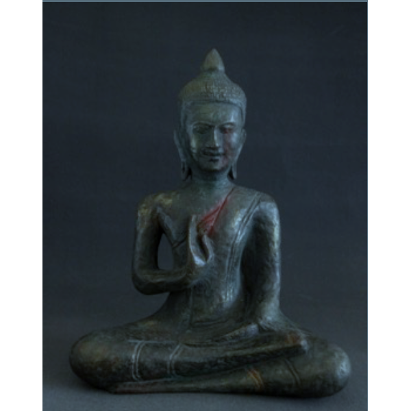 Seated Buddha Figurine - made in papier mâché-Jayav Art-Temples and Markets