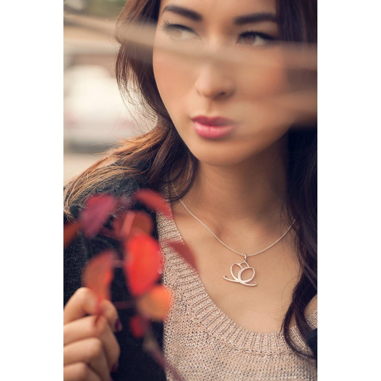 Senhoa Charmed Lotus Flower Sterling Silver Pendant-Senhoa-Temples and Markets