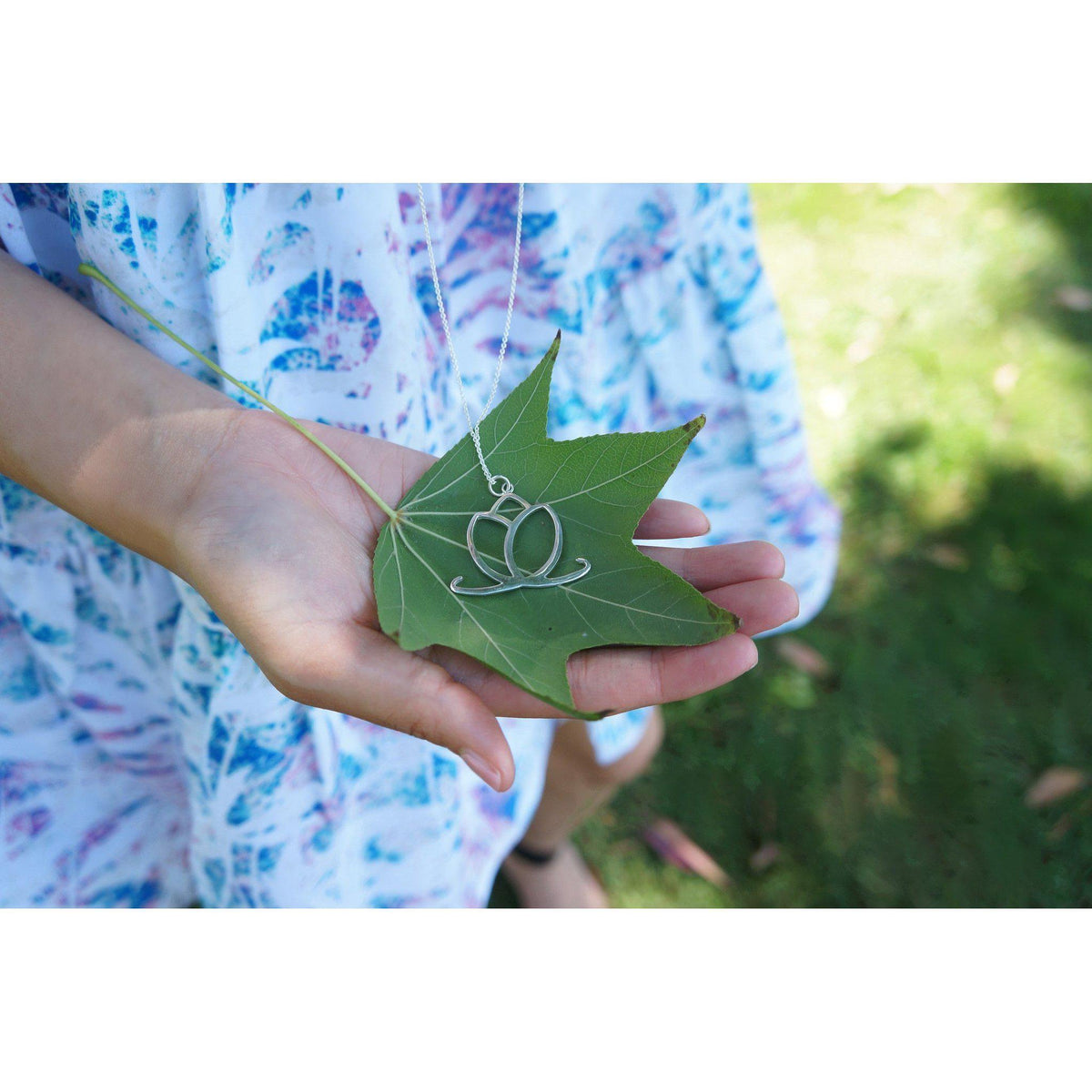 Senhoa Charmed Lotus Flower Sterling Silver Pendant-Senhoa-Temples and Markets