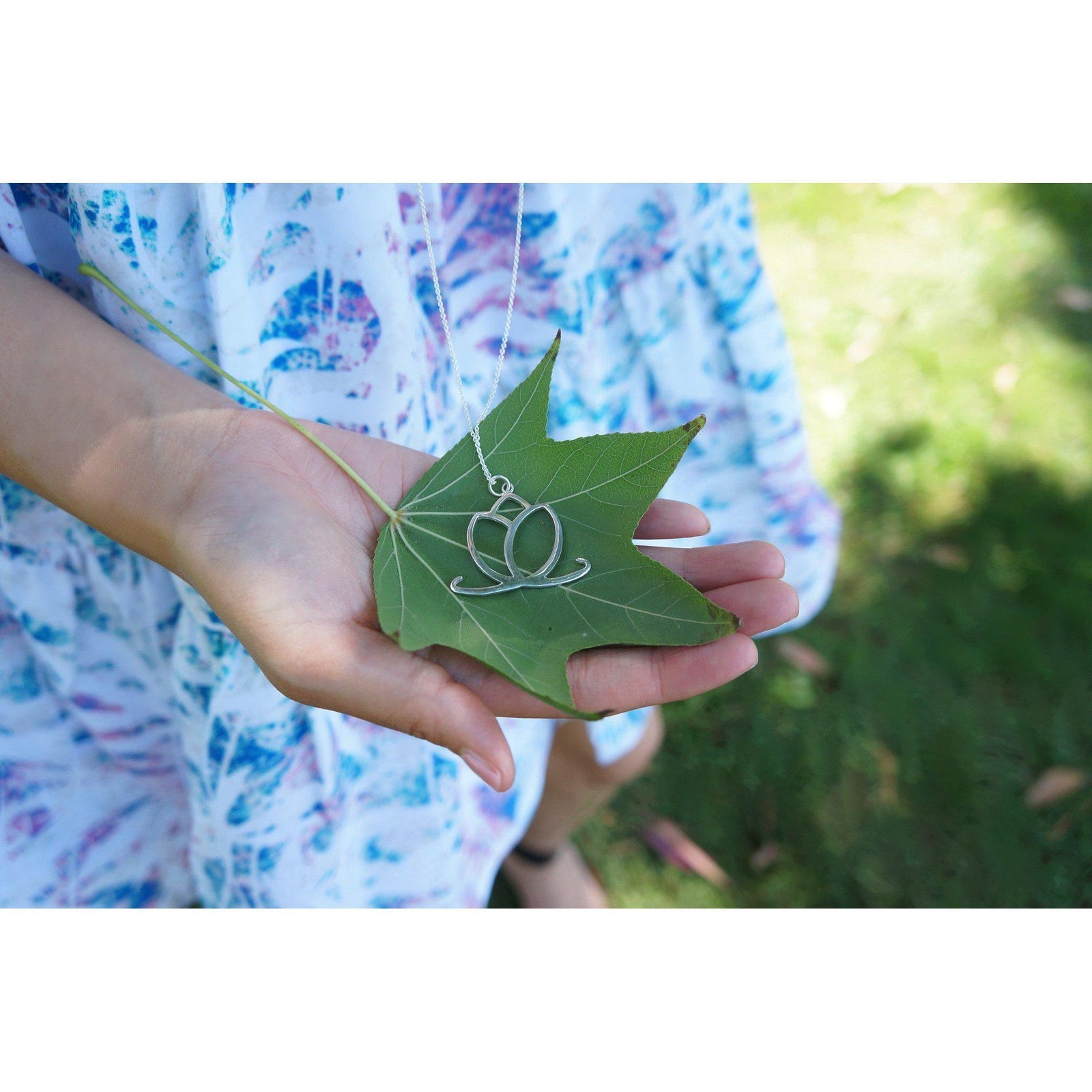 Senhoa Charmed Lotus Flower Sterling Silver Pendant-Senhoa-Temples and Markets