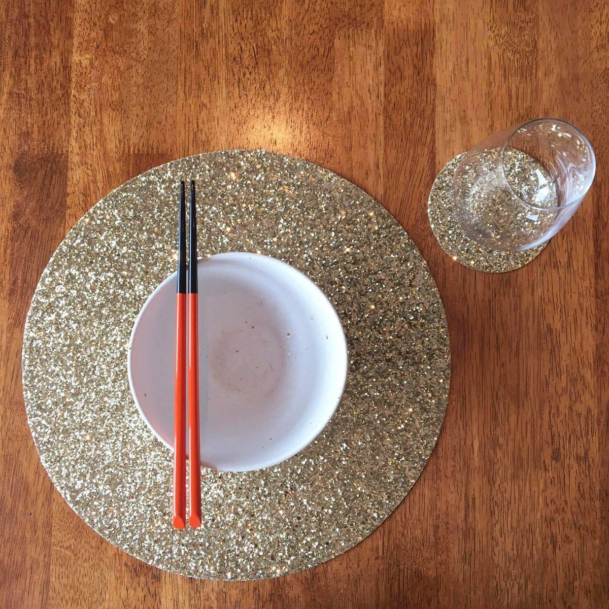 Shimmery Gold Round Place Mat-ML Living-Temples and Markets