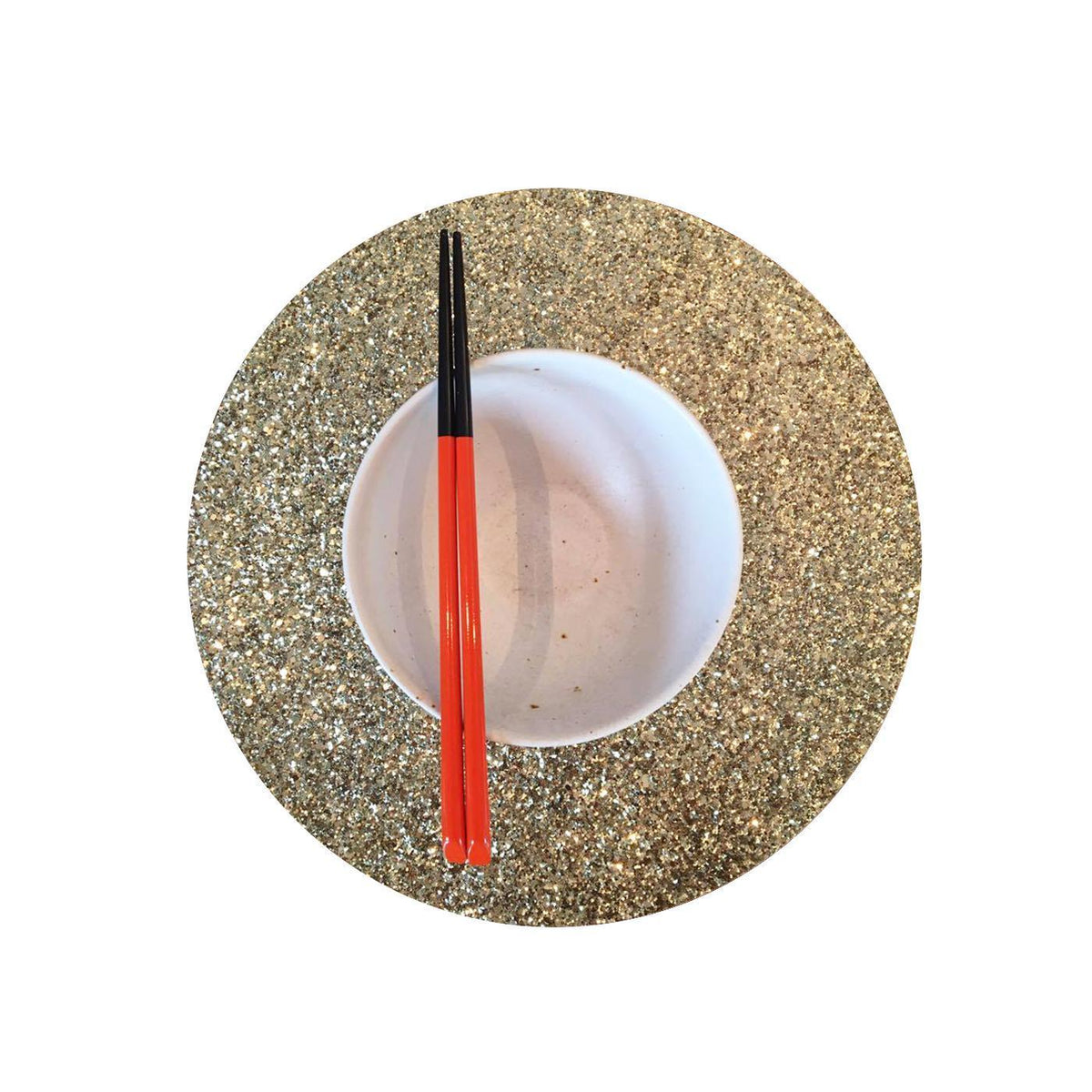 Shimmery Gold Round Place Mat-ML Living-Temples and Markets