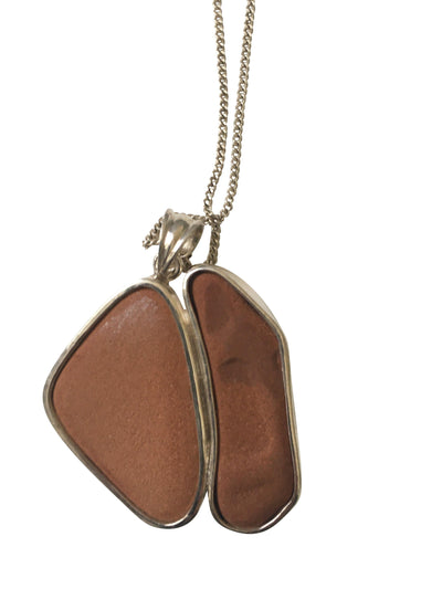 Sterling Silver and Terracotta Large Pendant-Future Traditions-Temples and Markets
