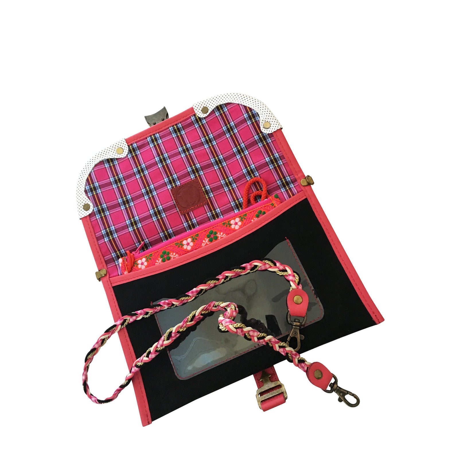 Valerie Cordier Donatello Fuchsia Pink Clutch Bag-Valerie Cordier-Temples and Markets