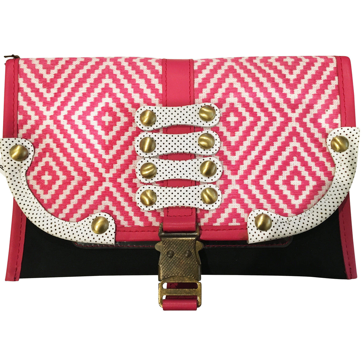 Valerie Cordier Donatello Fuchsia Pink Clutch Bag-Valerie Cordier-Temples and Markets