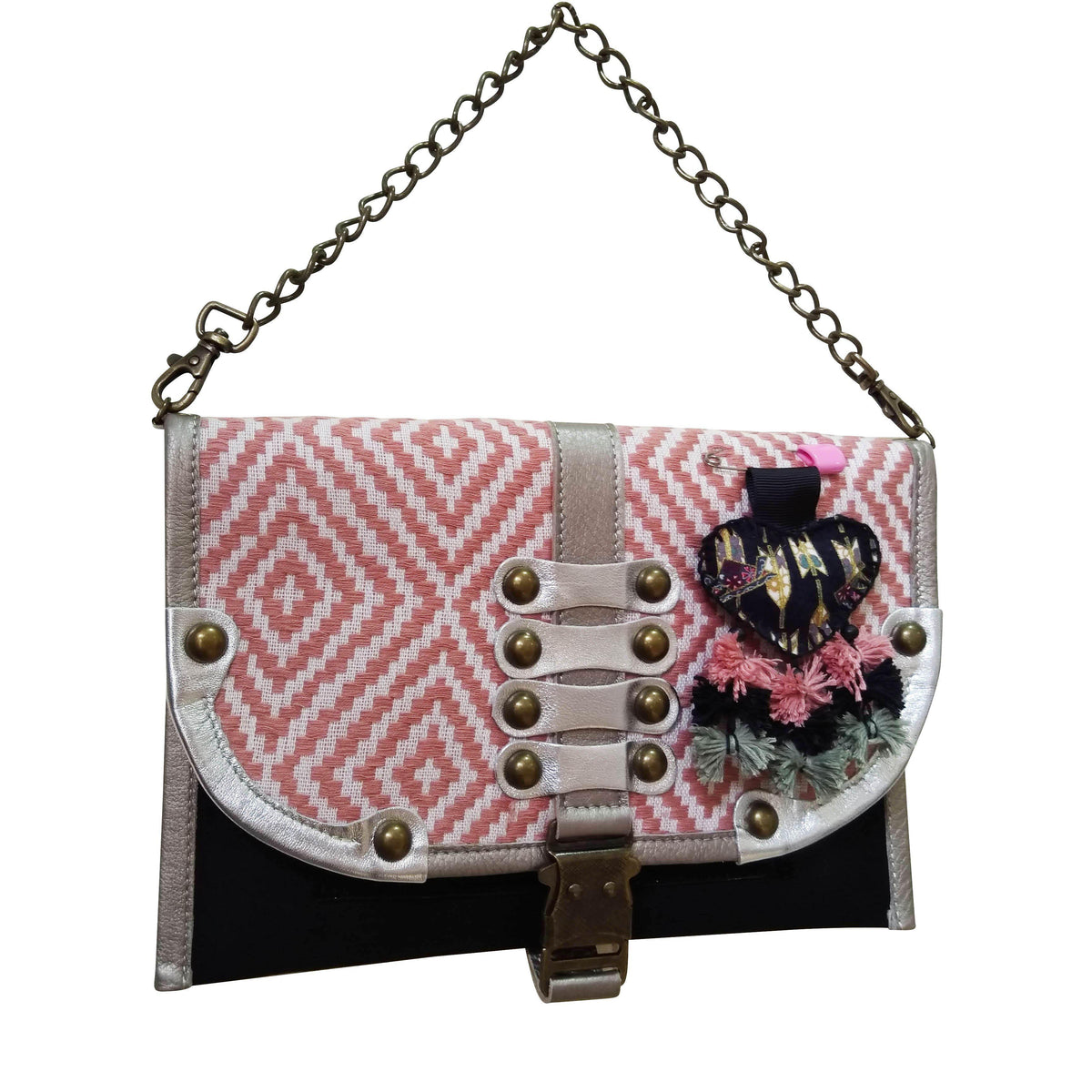 Valerie Cordier Donatello Fuchsia Pink Clutch Bag-Valerie Cordier-Temples and Markets