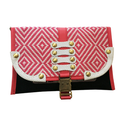Valerie Cordier Donatello Fuchsia Pink Clutch Bag-Valerie Cordier-Temples and Markets
