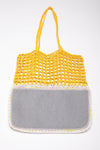 Yellow and Grey Crochet and Neoporene Bag - Handmade for Australia-Merrymetric Bags-Temples and Markets