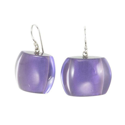 Zsiska Bellissima Resin Bead Drop Earrings in a choice of colours-Jewellery-Zsiska-Purple-Temples and Markets