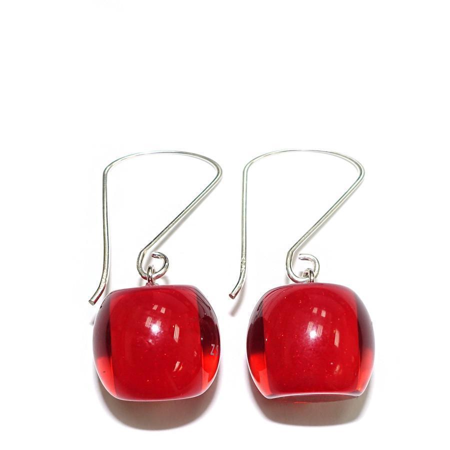 Zsiska Colourful Bead Drop Earrings-Jewellery-Zsiska-Red-Short Drop-Temples and Markets