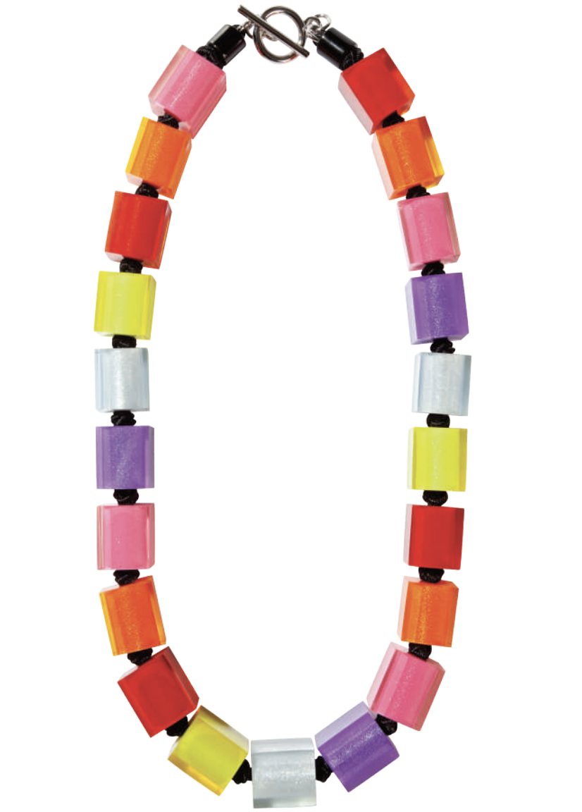 Zsiska Colourful Cubes Spectrum Necklace