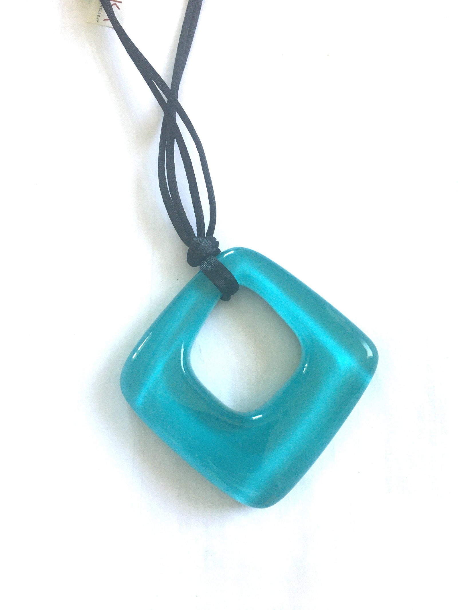 Zsiska Colourful Statement Diamond Shaped Resin Pendant-Jewellery-Zsiska-Temples and Markets