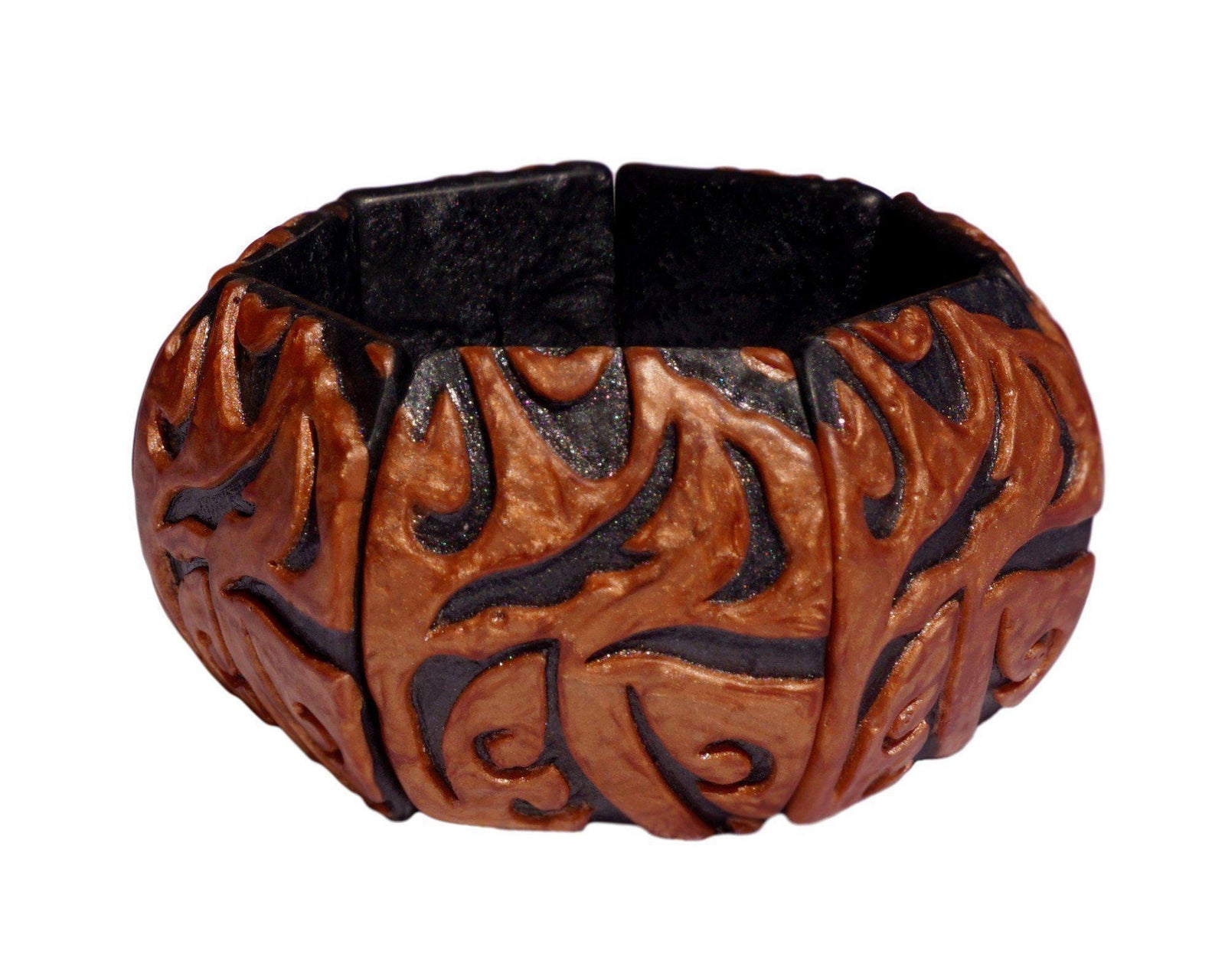 Zsiska Damasco Bangle-Jewellery-Zsiska-Orange-Medium-Temples and Markets