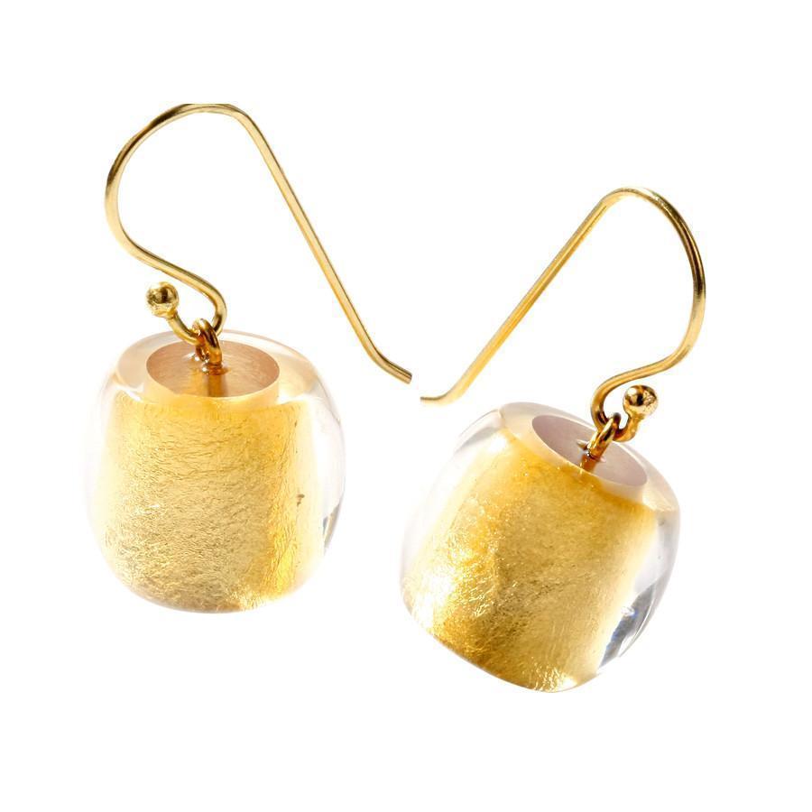 Zsiska Precious Gold Bead Short Drop Earrings