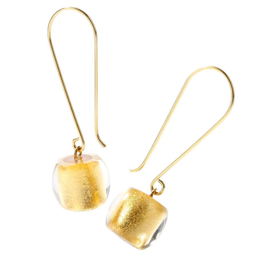 Zsiska Precious Gold Drop Earrings-Jewellery-Zsiska-Temples and Markets