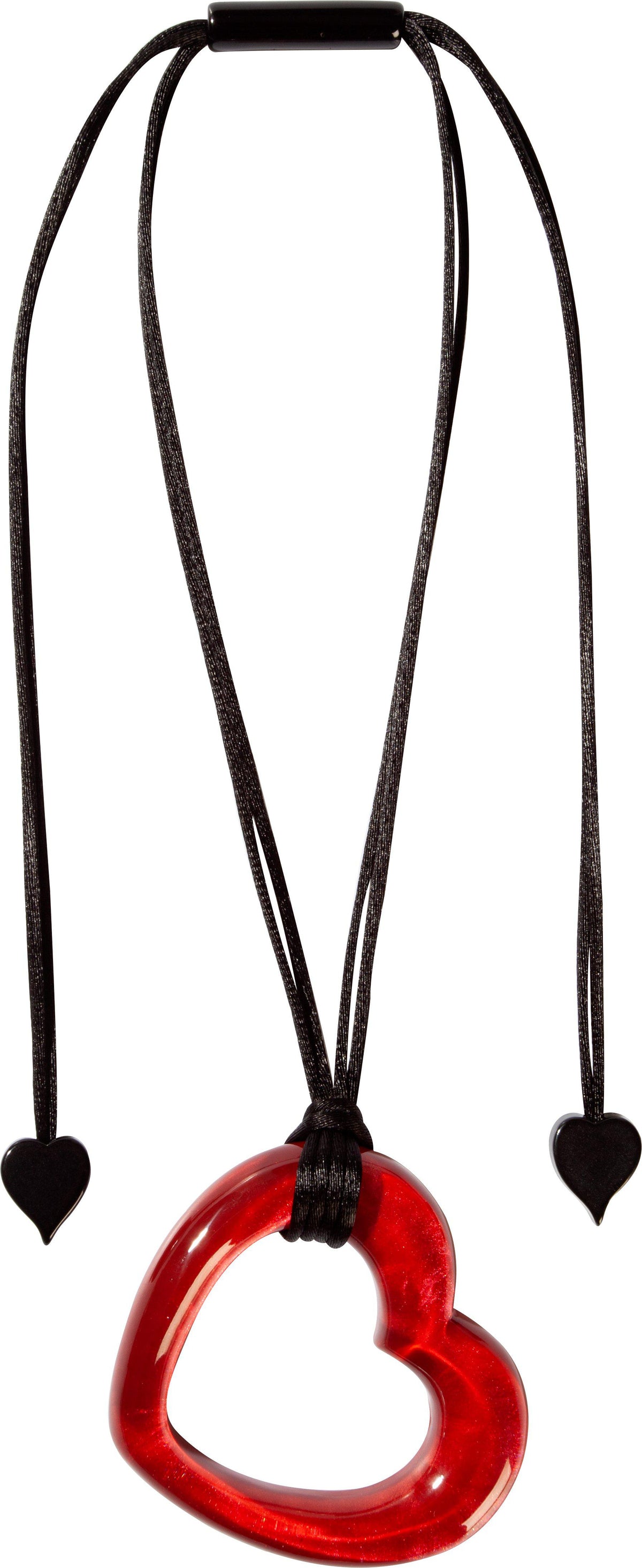 Zsiska Red Clear Heart Pendant Necklace - A Colourful Statement of Love-Jewellery-Zsiska-Temples and Markets