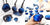 Zsiska Sky Blue and Silver Elasticated Bead Bracelet-Jewellery-Zsiska-Temples and Markets