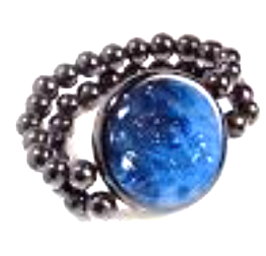 Zsiska Sky Blue and Silver Elasticated Bead Bracelet-Jewellery-Zsiska-Temples and Markets