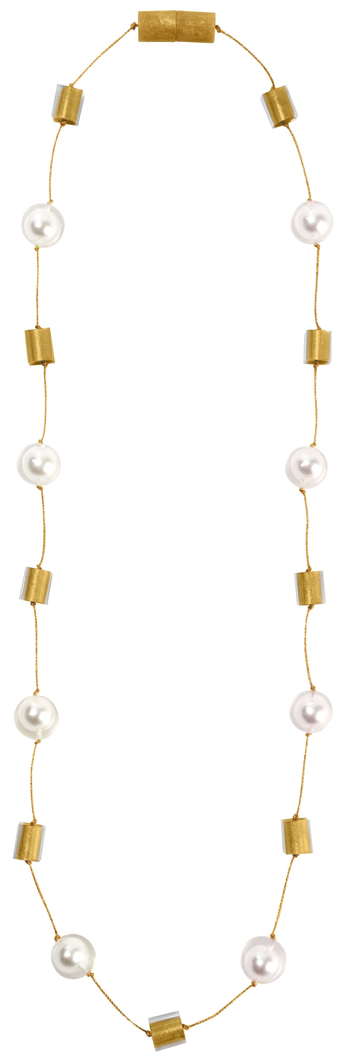 Zsiska Vintage Pearls Gold and Pearl Long Necklace