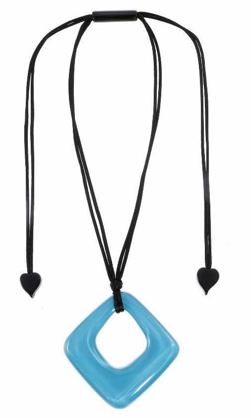 Zsiska Colourful Statement Diamond Shaped Resin Pendant - Choice of colours